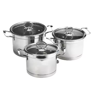 Kitchen cookware set colored stainless steel high large cooking pot metal cooking pot