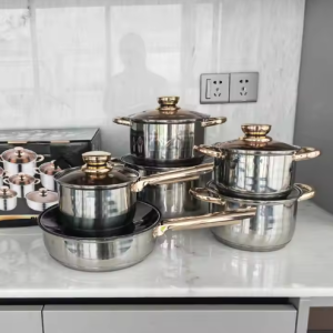 Hot Sale Durable Healthy Greenlife Choose 6pcs Camping Pot Sets Cookware With Glass Lid