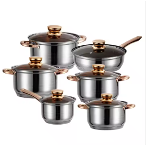 12pcs Stainless Steel Pot Set Cooking Pot