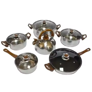 12pcs Stainless Steel Pot Set Cooking Pot