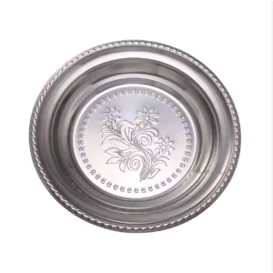 High-quality full-edge wavy pattern vegetable dish fruit dish stainless steel cymbidium dish dinning tray desert plate