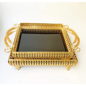 Metal square coffee and tea tray