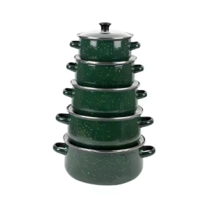 5 Pieces Thick enamel double ear cooking pot