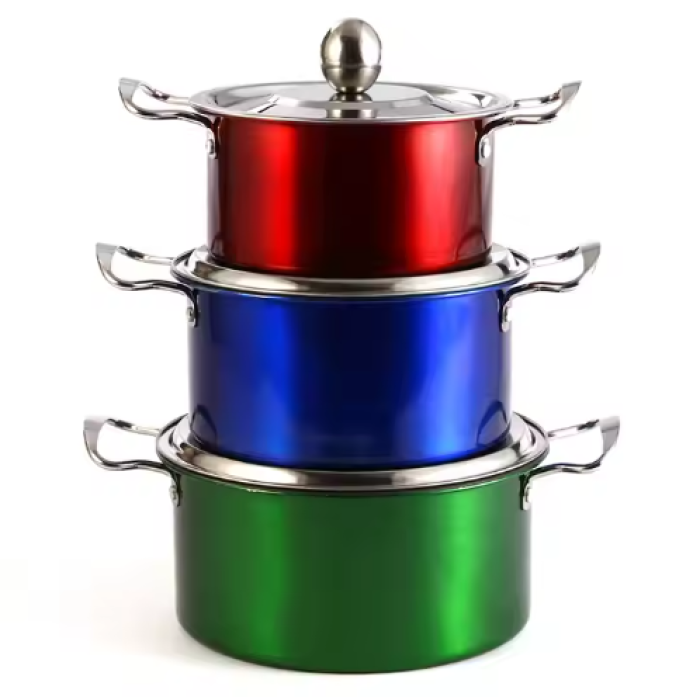 colored stainless steel cooking pot