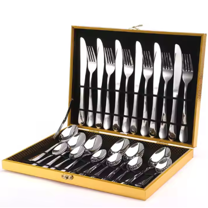Stainless steel knife and fork set