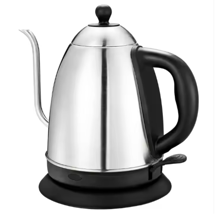 Cordless gooseneck stainless steel electric kettle