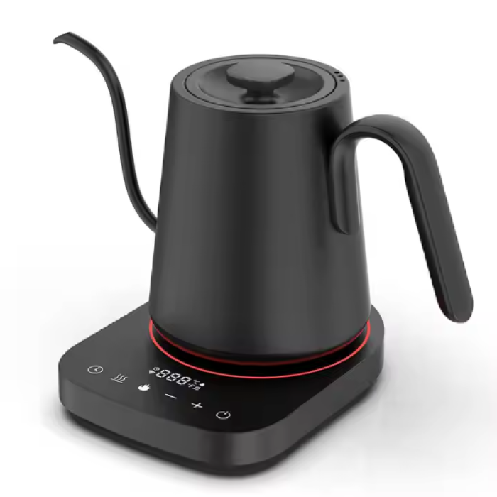 0.8L smart tea pour over coffee gooseneck kettle price hot water pot boiler stainless steel traveller kettle set for hotel